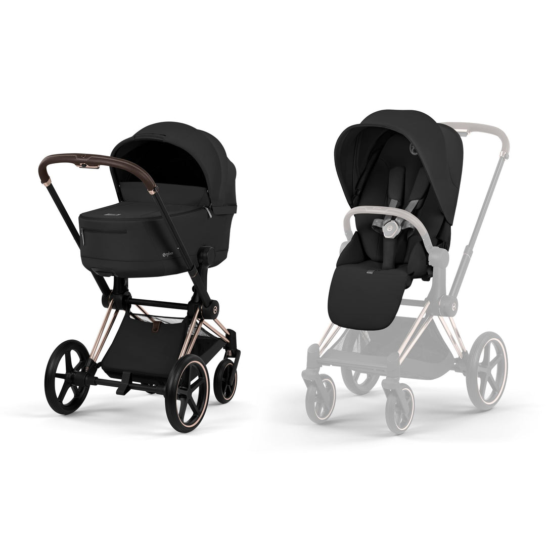 Cybex PRIAM Comfort Ultimate Bundle - Sepia Black & Rose Gold Frame