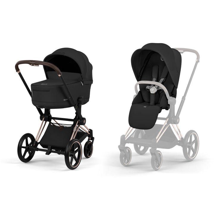 Cybex PRIAM Comfort Ultimate Bundle - Sepia Black & Rose Gold Frame