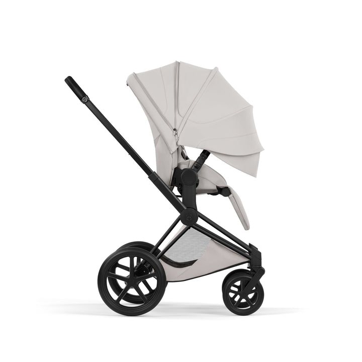 Cybex PRIAM Style Pushchair & Fold Cot Bundle - City Grey & Matt Black Frame