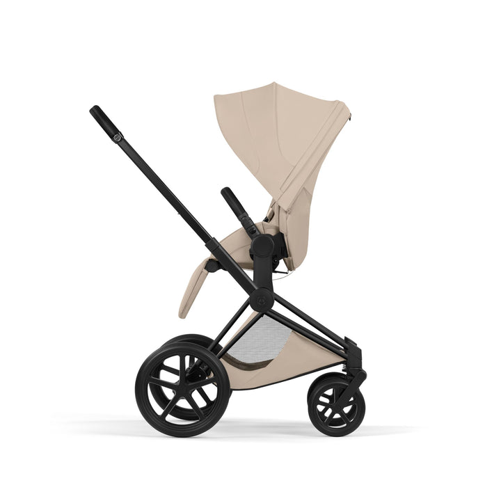 Cybex PRIAM Style Pushchair & Fold Cot Bundle - Cozy Beige & Matt Black Frame