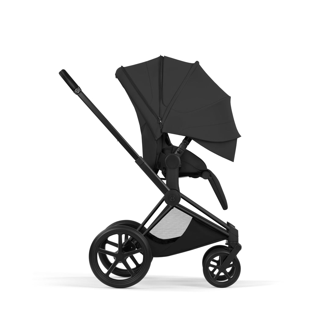 Cybex PRIAM Style Pushchair & Fold Cot Bundle - Sepia Black & Matt Black Frame