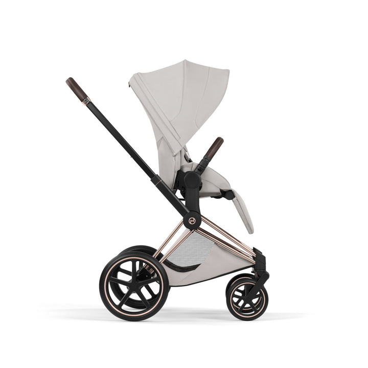 Cybex PRIAM Style Pushchair & Fold Cot Bundle - City Grey & Rose Gold Frame