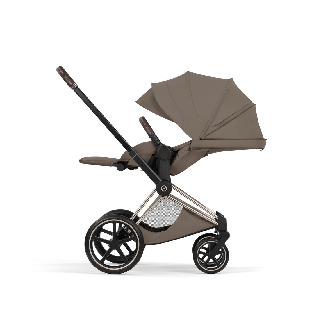 Cybex PRIAM Fold Cot Ultimate Travel System Bundle - Style Coconut Brown & Champagne Gold Frame