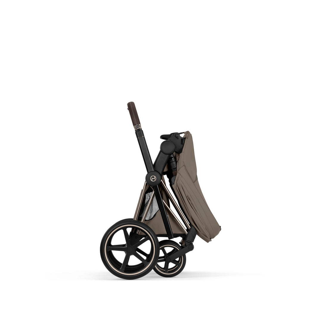Cybex PRIAM Fold Cot Ultimate Travel System Bundle - Style Coconut Brown & Champagne Gold Frame