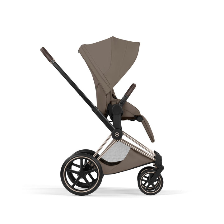 Cybex PRIAM Fold Cot Ultimate Travel System Bundle - Style Coconut Brown & Champagne Gold Frame