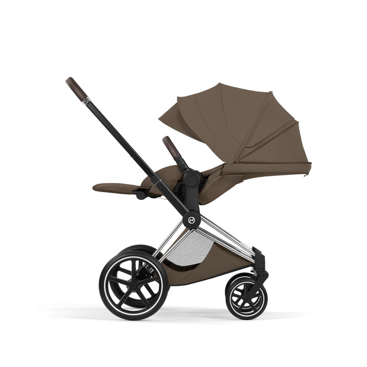 Cybex PRIAM Fold Cot Travel System Bundle - Style Coconut Brown & Chrome Brown Frame
