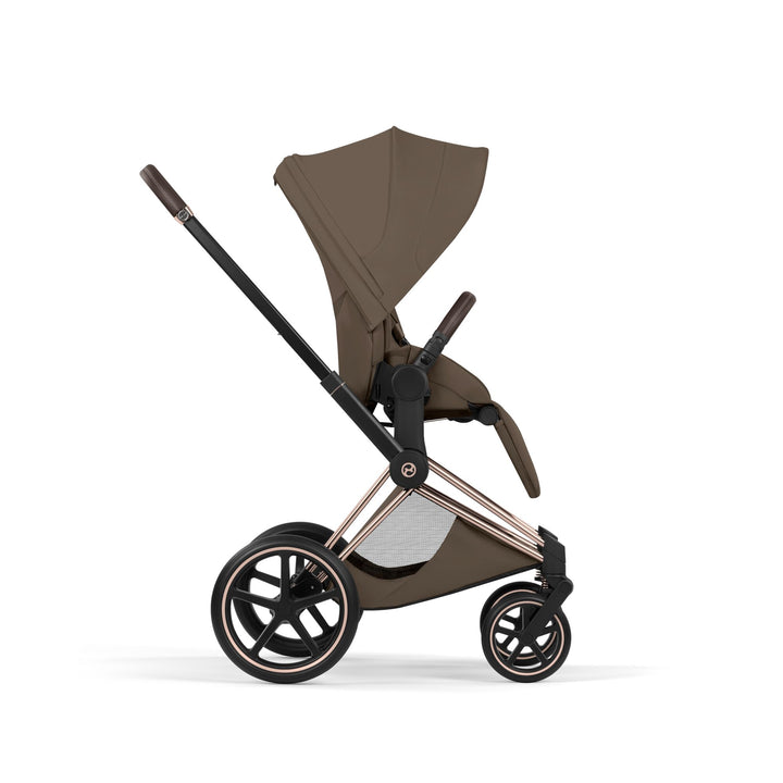 Cybex PRIAM Fold Cot Ultimate Travel System Bundle - Style Coconut Brown & Rose Gold Frame
