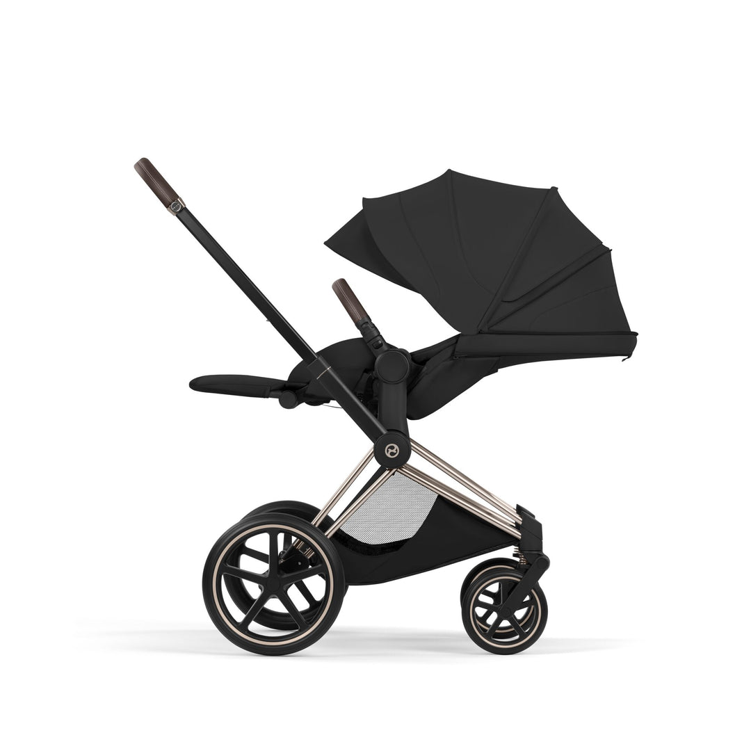 Cybex PRIAM Fold Cot Ultimate Travel System Bundle - Style Sepia Black & Champagne Gold Frame