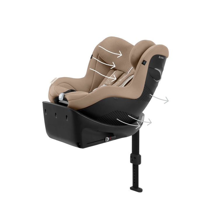 CYBEX Sirona Gi i-Size PLUS 360° Rotating ISOFIX Toddler Car Seat - Almond Beige