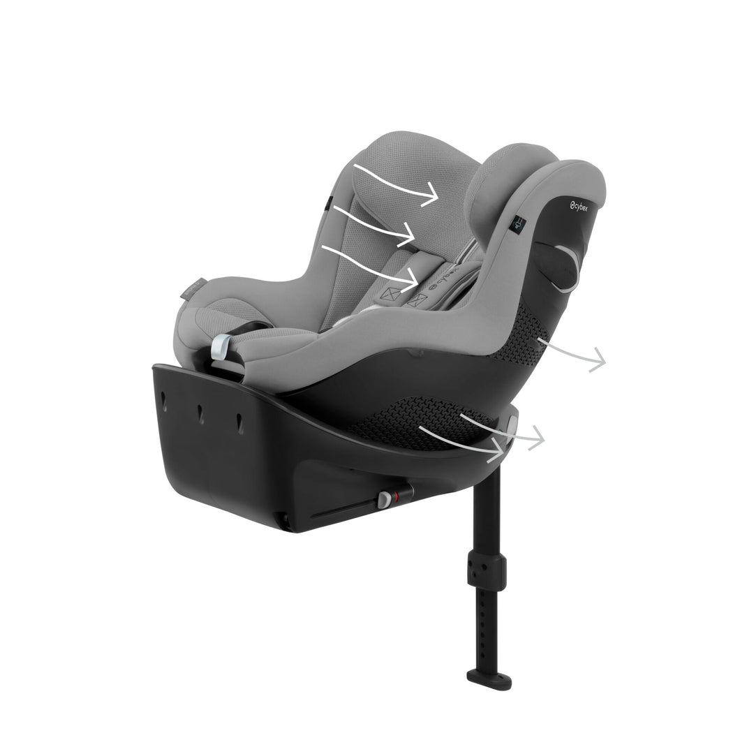 CYBEX Sirona Gi i-Size PLUS 360° Rotating ISOFIX Toddler Car Seat - Stone Grey