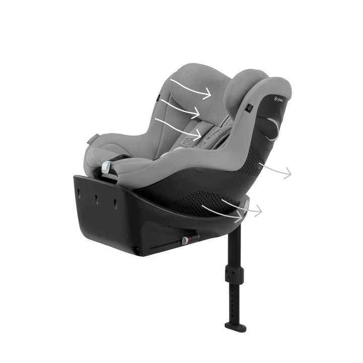 CYBEX Sirona Gi i-Size PLUS 360° Rotating ISOFIX Toddler Car Seat - Stone Grey