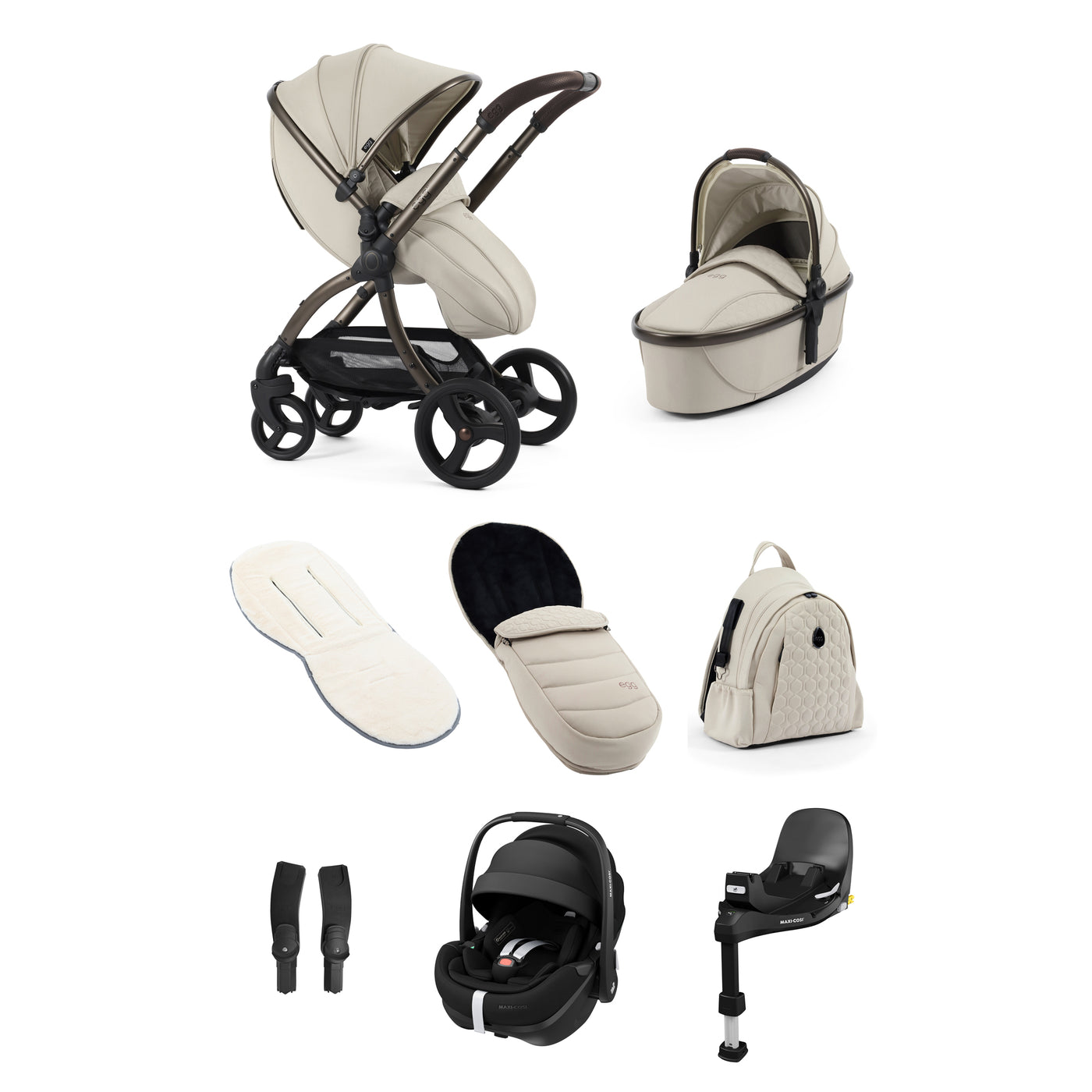 egg3 Maxi-Cosi Pebble 360 Pro Bundle - Cashmere