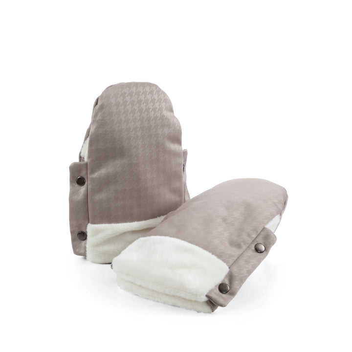 egg 3 Handmuffs - Houndstooth Almond