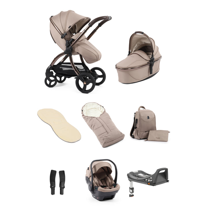 egg3 Stroller Luxury Bundle - Houndstooth Almond