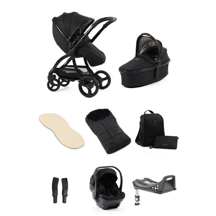 egg3 Stroller Luxury Bundle - Houndstooth Black