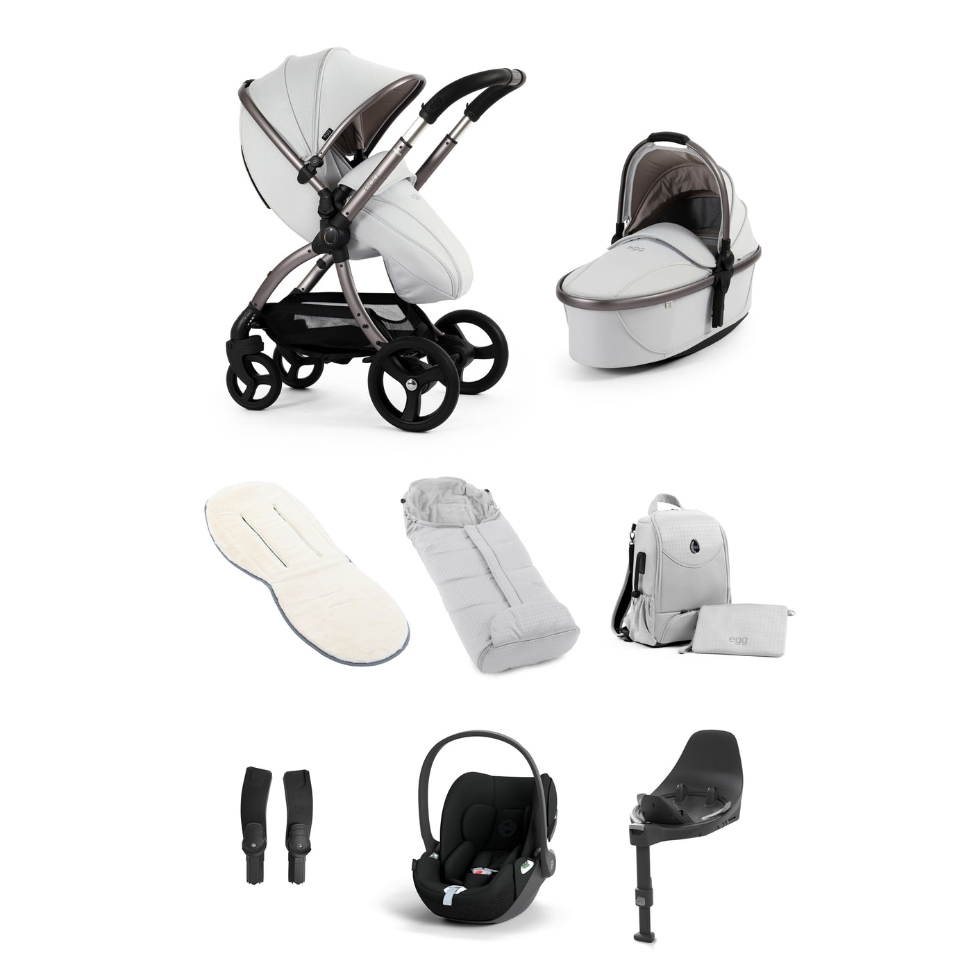 egg3 Cybex Cloud T Bundle - Special Edition Houndstooth Silver