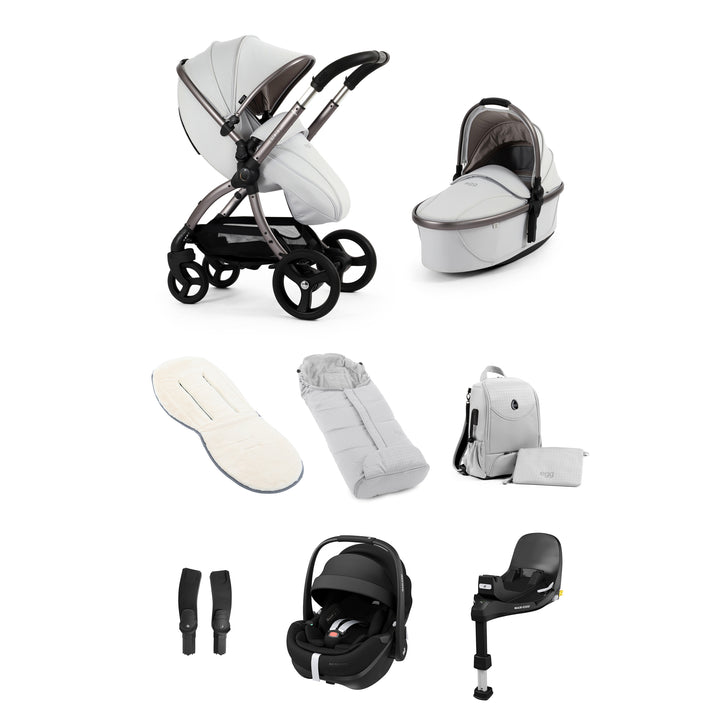 egg3 Maxi-Cosi Pebble 360 Pro Bundle - Special Edition Houndstooth Silver