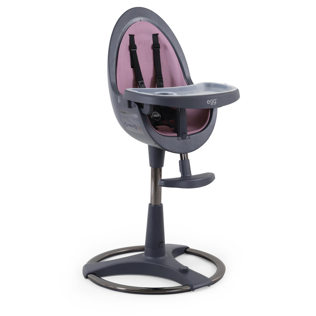 Egg Highchair - Grey with Pink Seat Pad