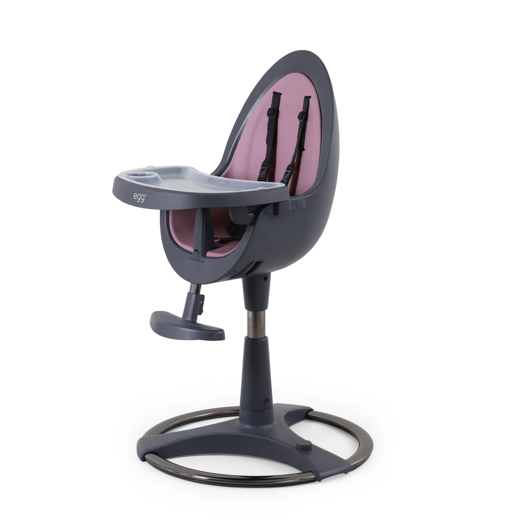 Egg Highchair - Grey with Pink Seat Pad
