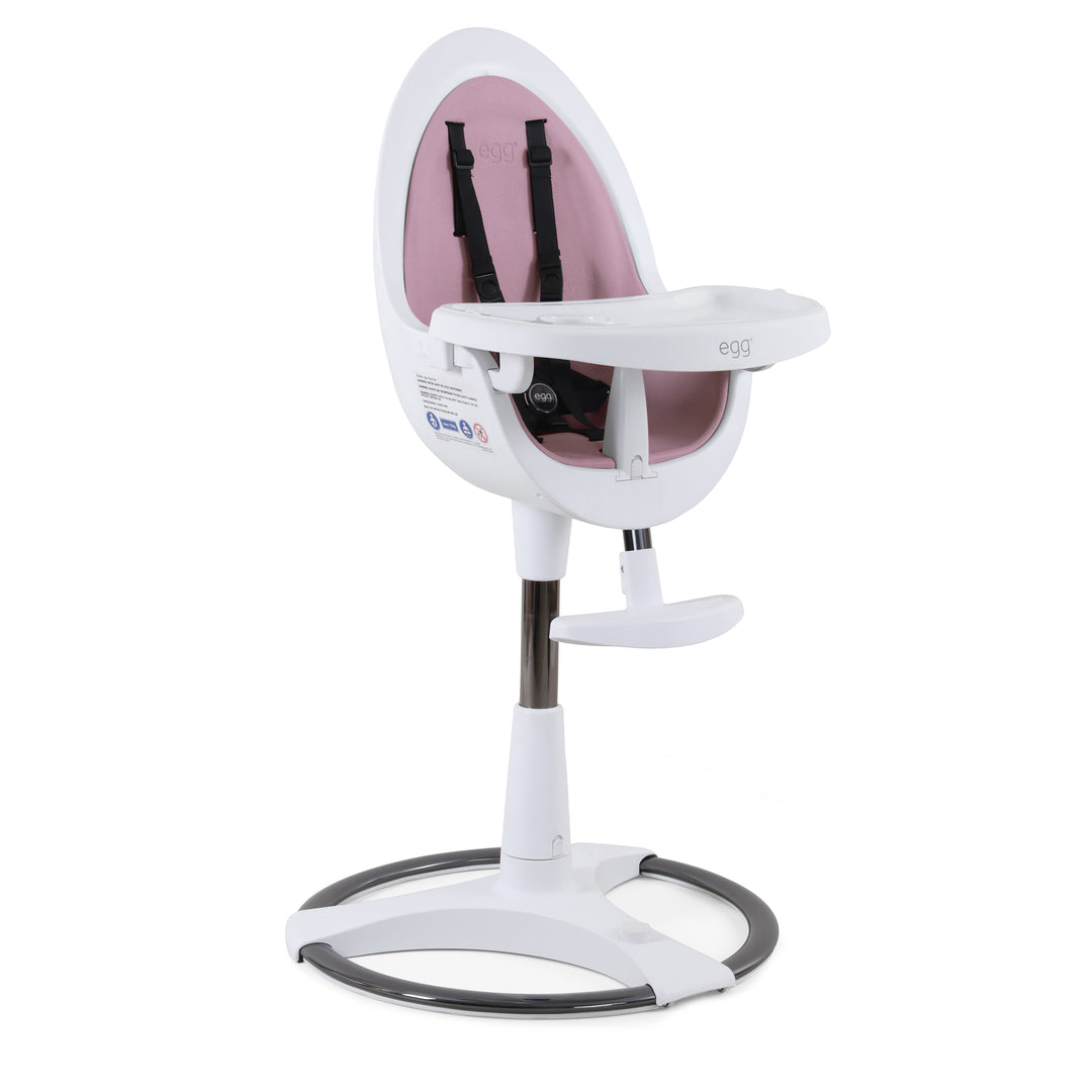 Egg Highchair - White with Pink Seat Pad