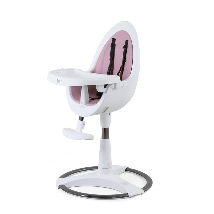 Egg Highchair - White with Pink Seat Pad