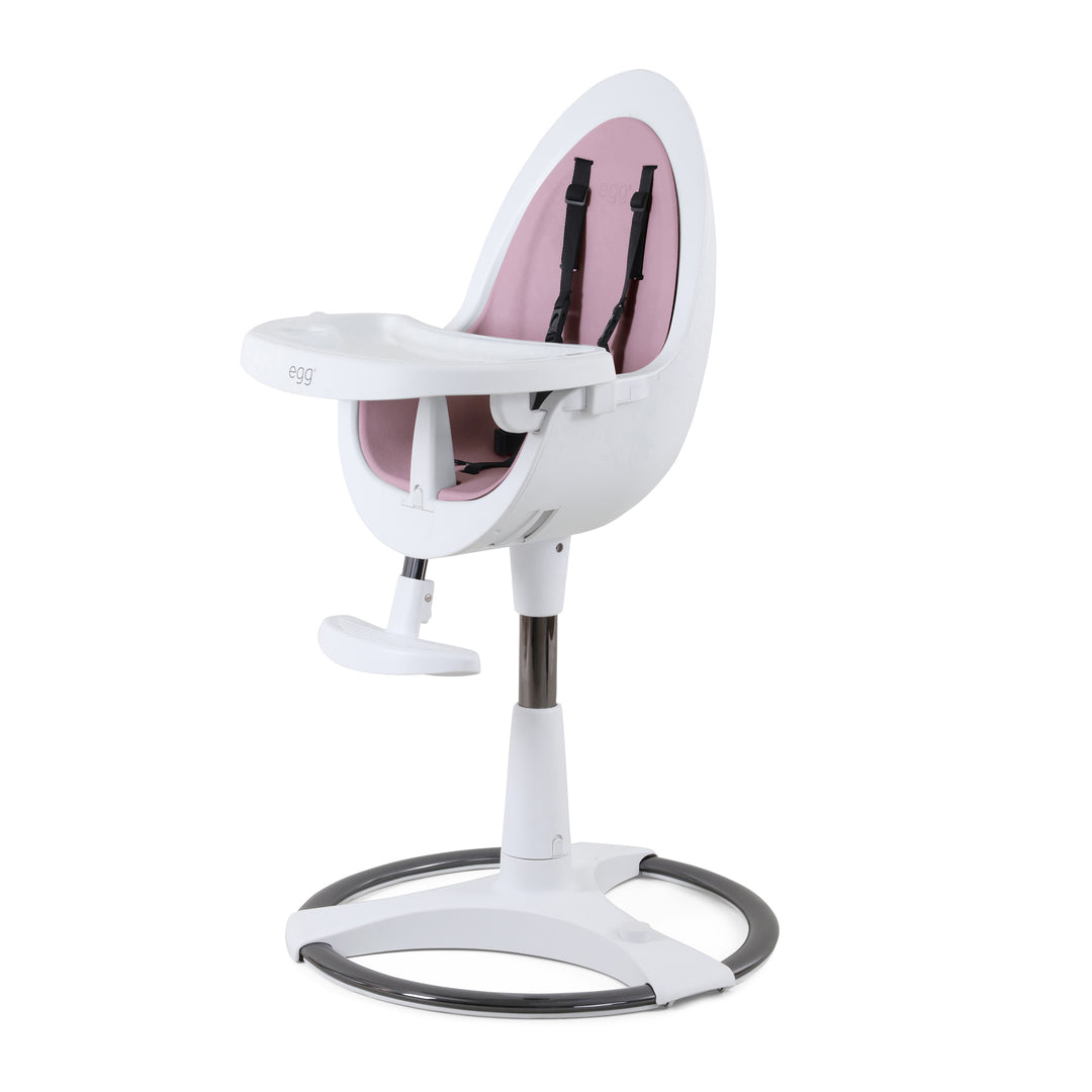 Egg Highchair - White with Pink Seat Pad