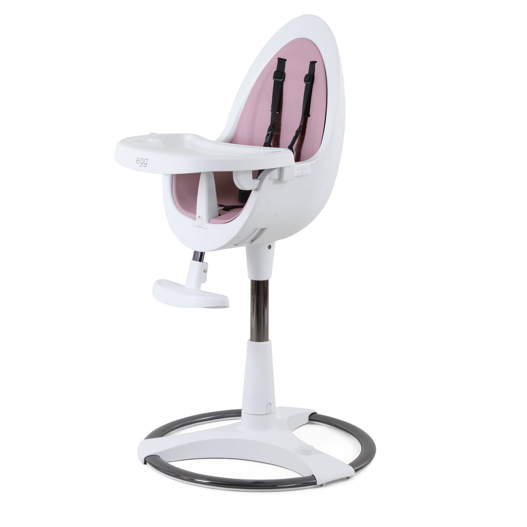 Egg Highchair - White with Pink Seat Pad
