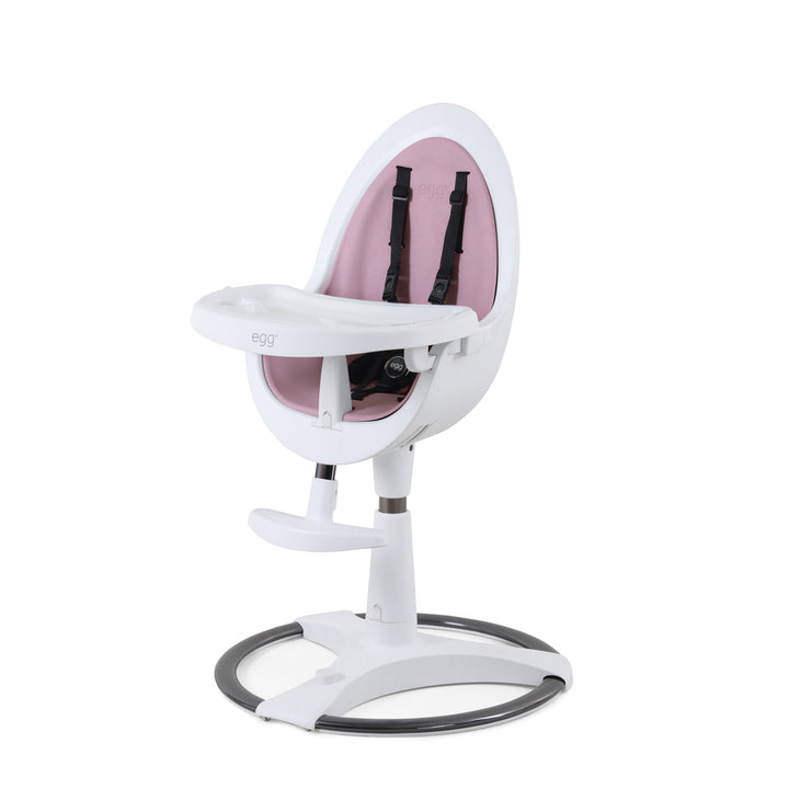 Egg Highchair - White with Pink Seat Pad