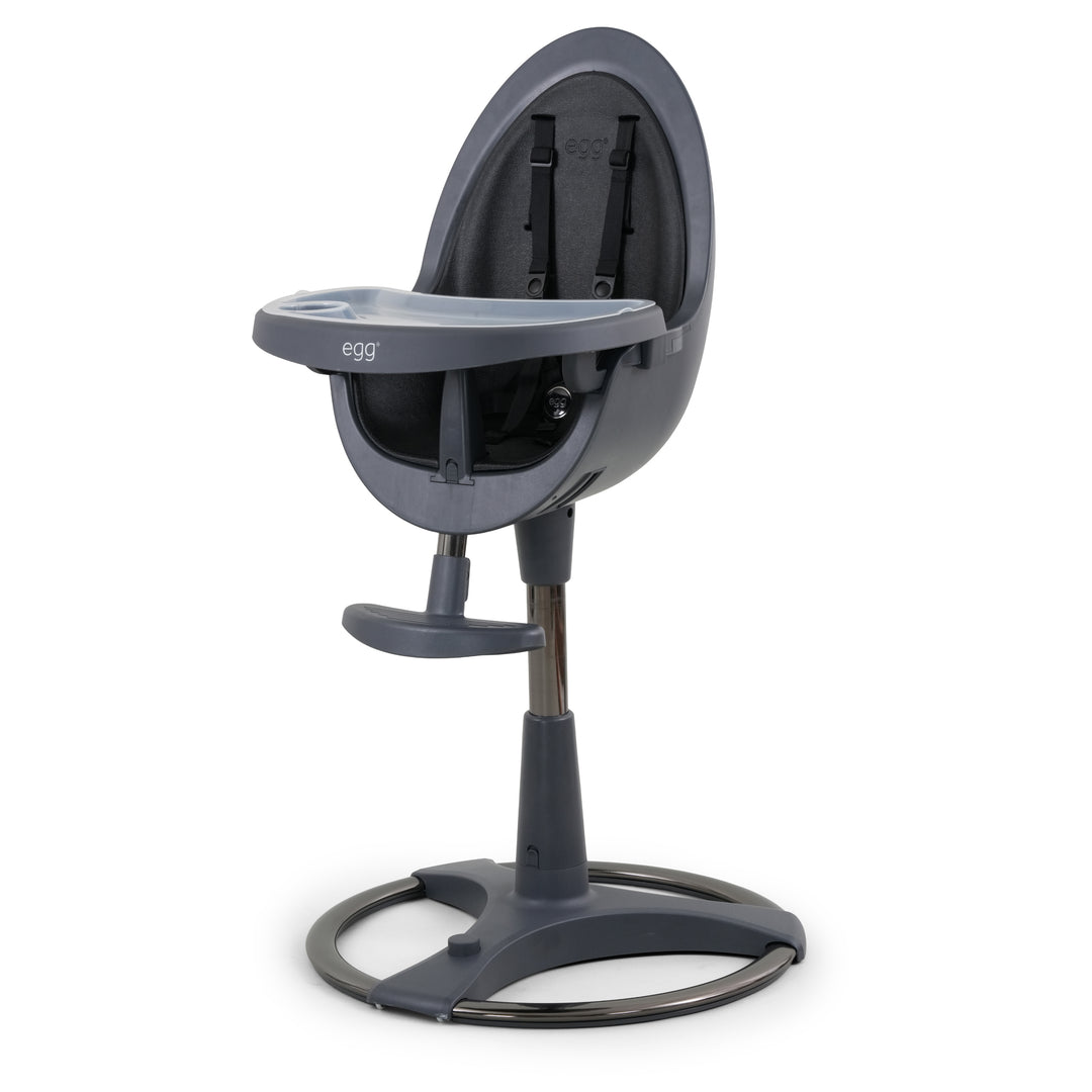 Egg Highchair - Grey with Black Seat Pad