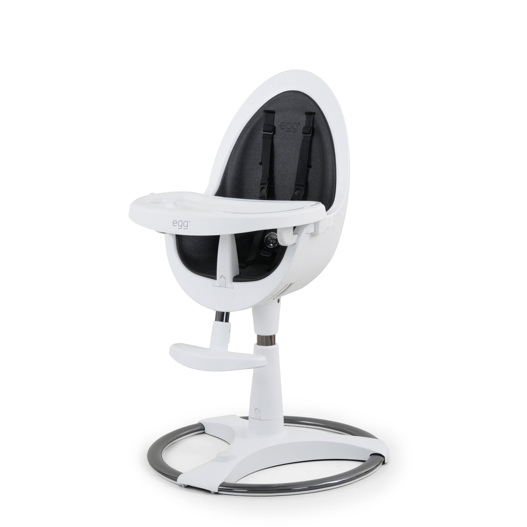 Egg Highchair - White with Black Seat Pad