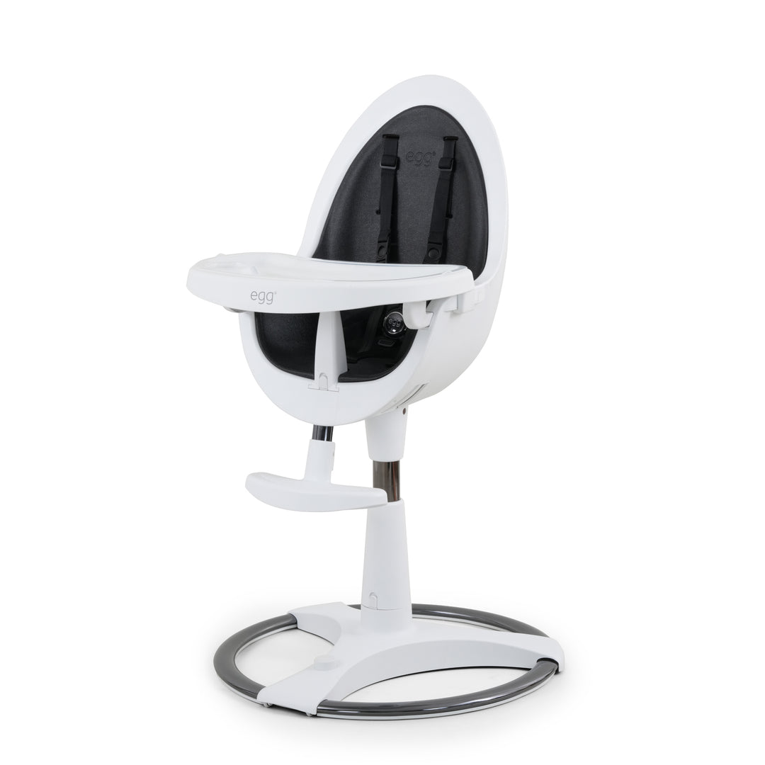 Egg Highchair - White with Black Seat Pad