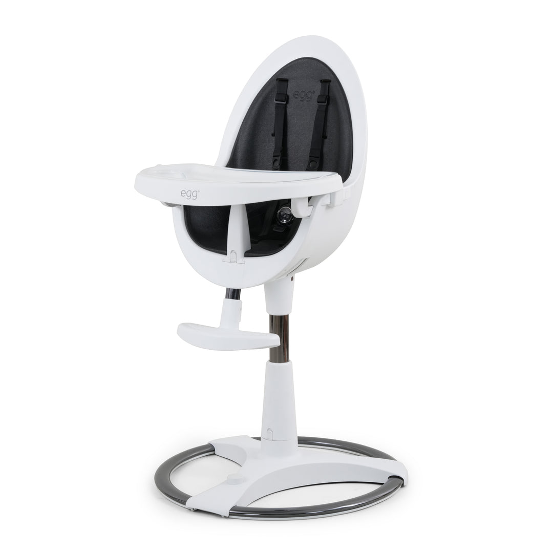 Egg Highchair - White with Black Seat Pad