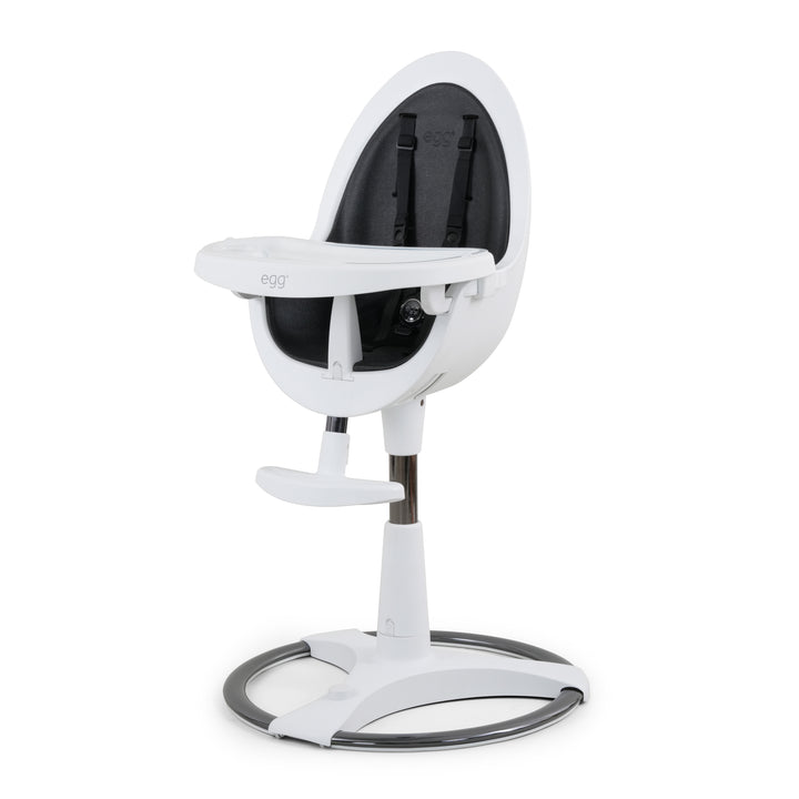 Egg Highchair - White with Black Seat Pad
