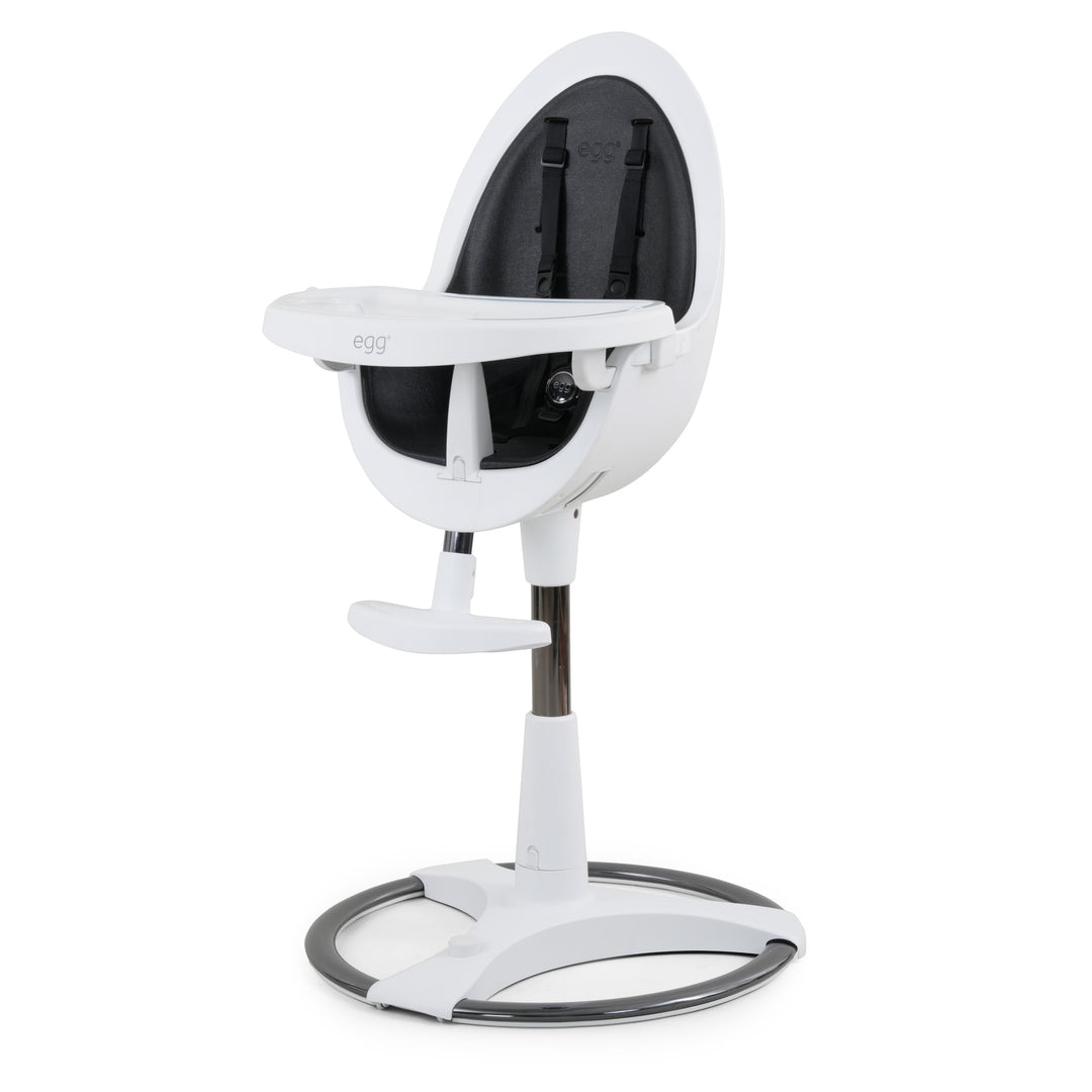 Egg Highchair - White with Black Seat Pad