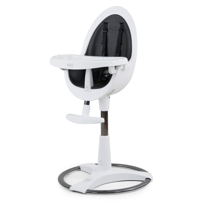 Egg Highchair - White with Black Seat Pad