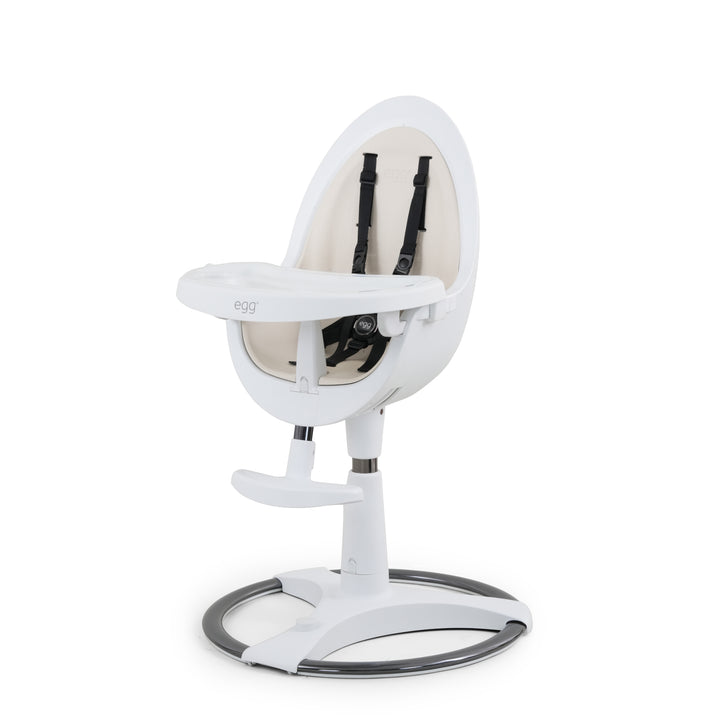 Egg Highchair - White with Cream Seat Pad