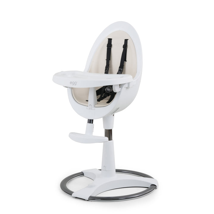 Egg Highchair - White with Cream Seat Pad