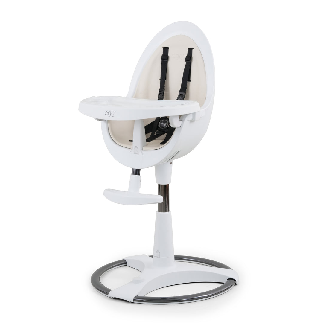 Egg Highchair - White with Cream Seat Pad