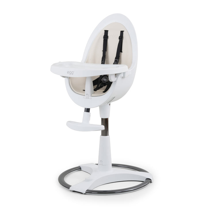 Egg Highchair - White with Cream Seat Pad
