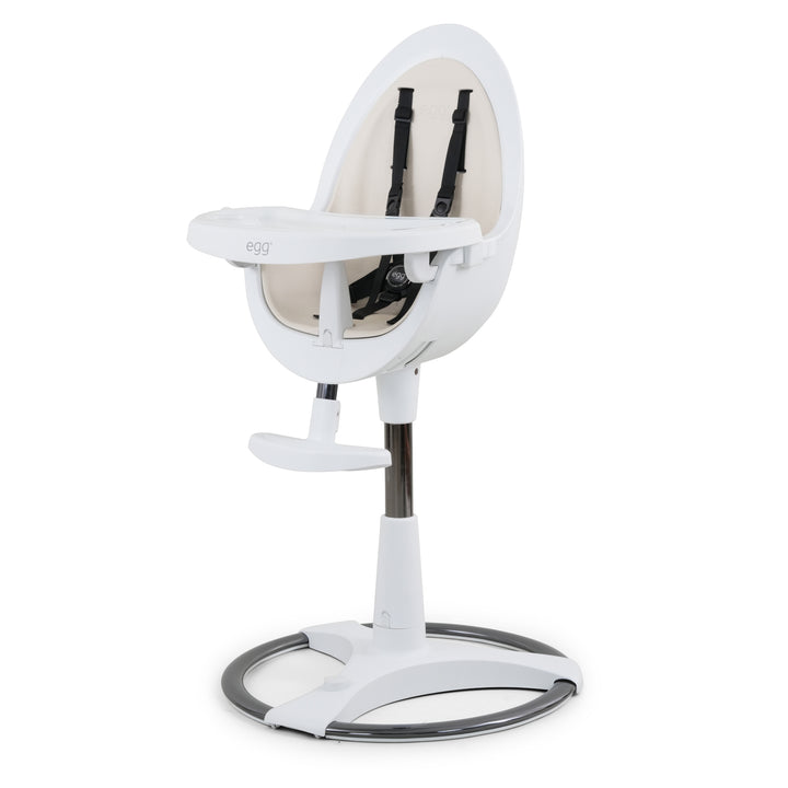 Egg Highchair - White with Cream Seat Pad