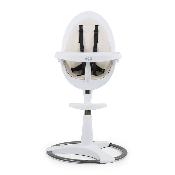 Egg Highchair - White with Cream Seat Pad