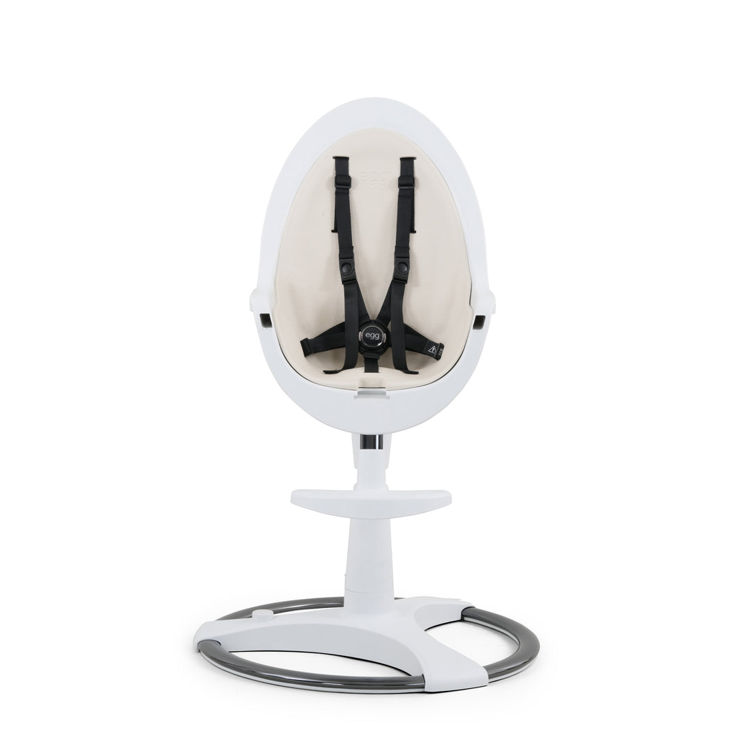 Egg Highchair - White with Cream Seat Pad