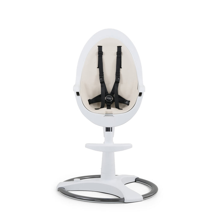 Egg Highchair - White with Cream Seat Pad