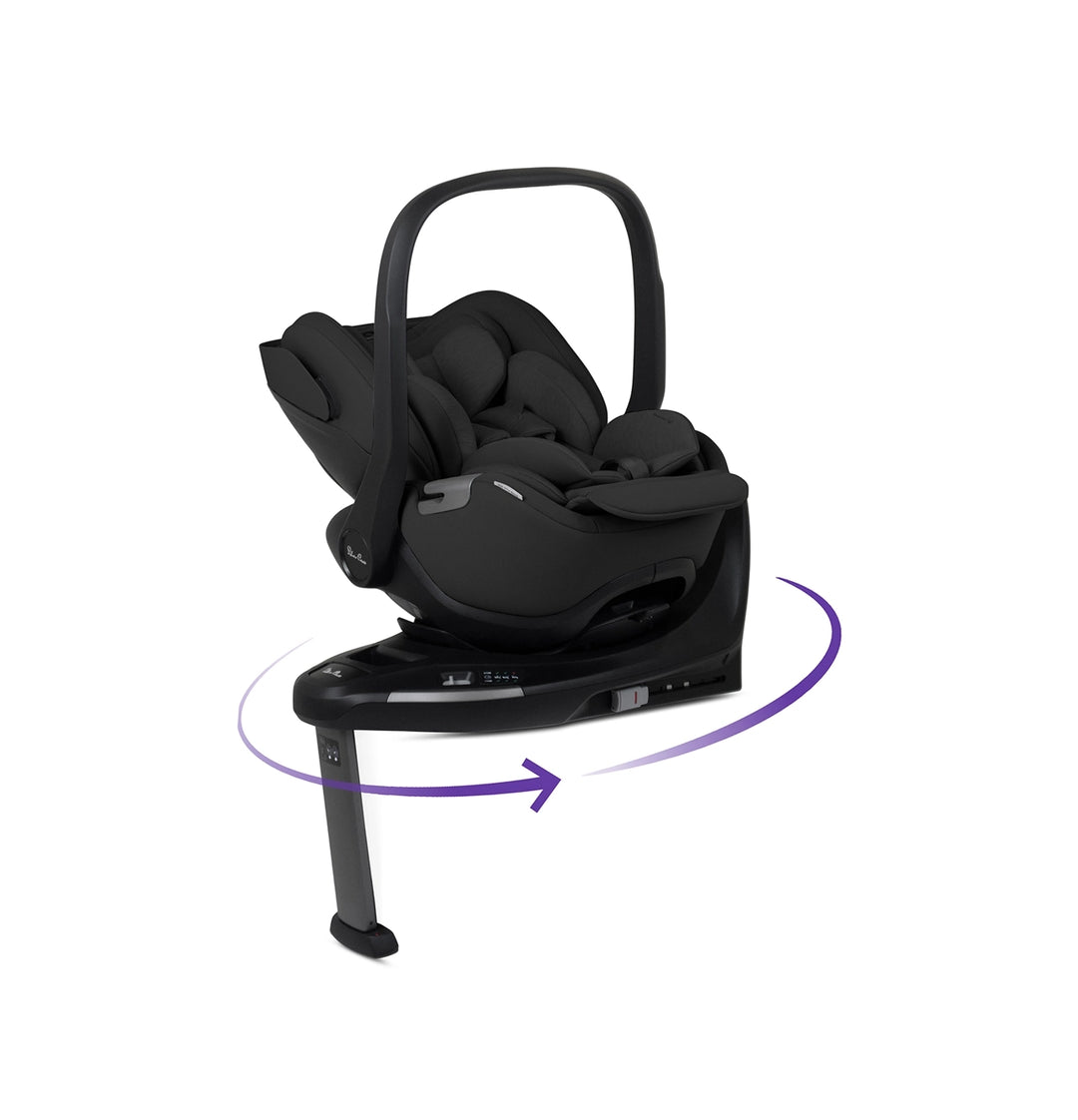 Silver Cross Glide Plus 360 Infant Car Seat and Base - Iconic Black