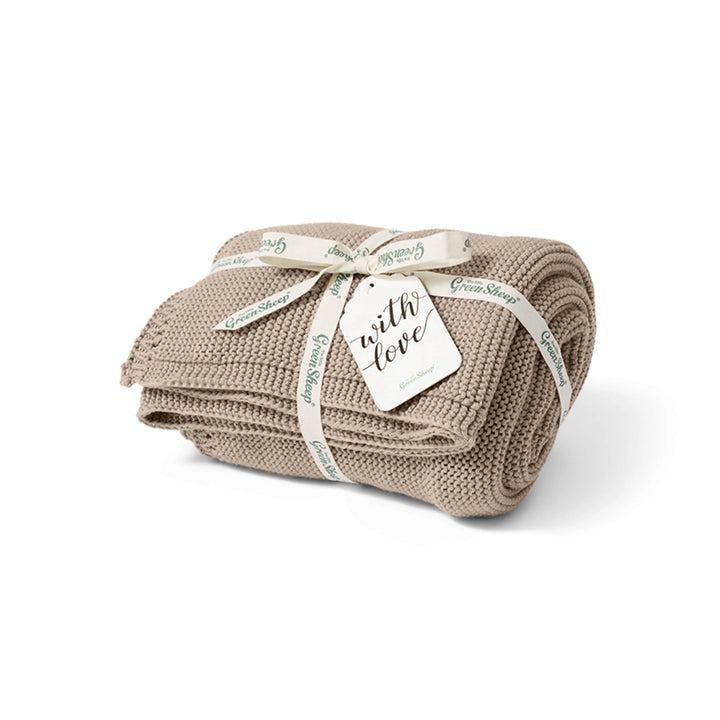 Little Green Sheep Organic Cellular Blanket - Truffle