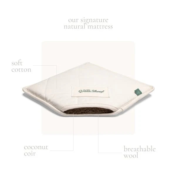 Little Green Sheep Organic Knitted Moses Basket, Mattress & Walnut Static Stand - Terracotta