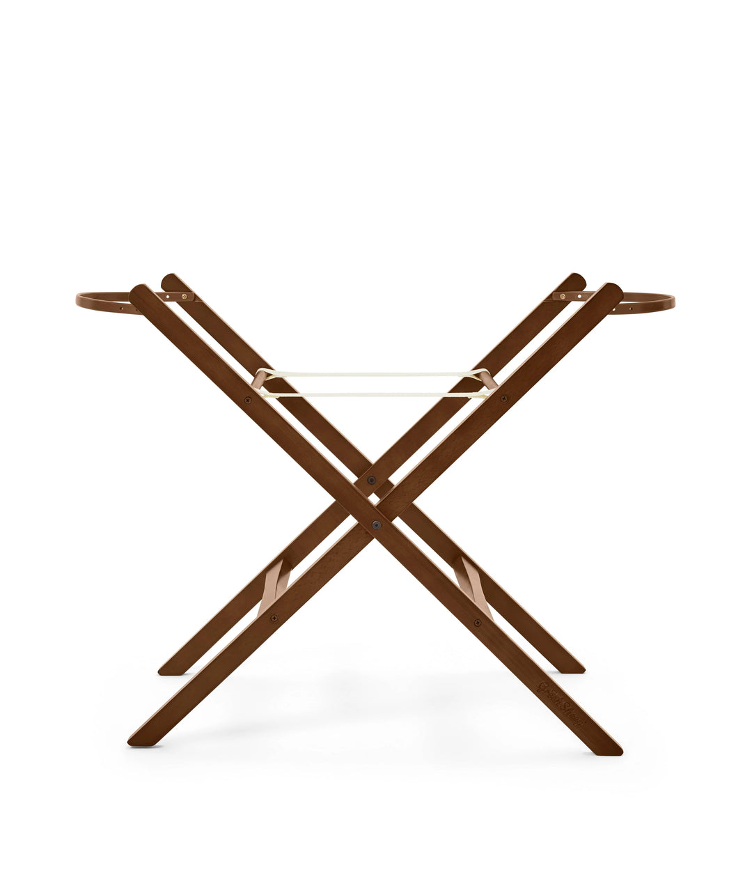 Little Green Sheep Organic Knitted Moses Basket, Mattress & Walnut Static Stand - Terracotta