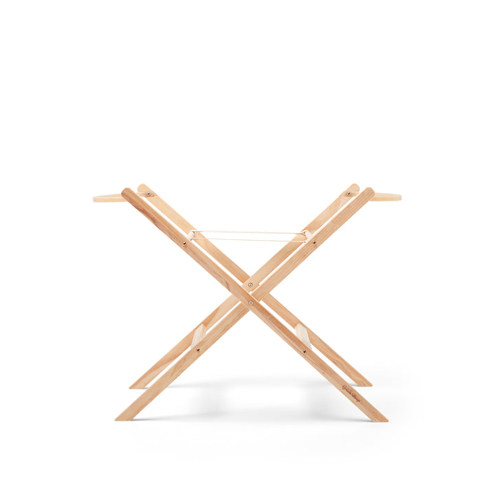 Little Green Sheep Knitted Moses Basket and Static Stand Bundle - Truffle
