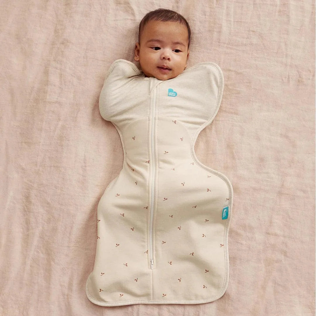 Love to Dream Swaddle Up™ Stretch Cotton Small 1.5 Tog - Fleece Twigs Oatmeal