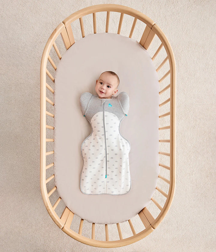 Love to Dream Swaddle Up™Transition Bag Stretch Cotton Fleece Medium 1.5 Tog - Mini Cloud White